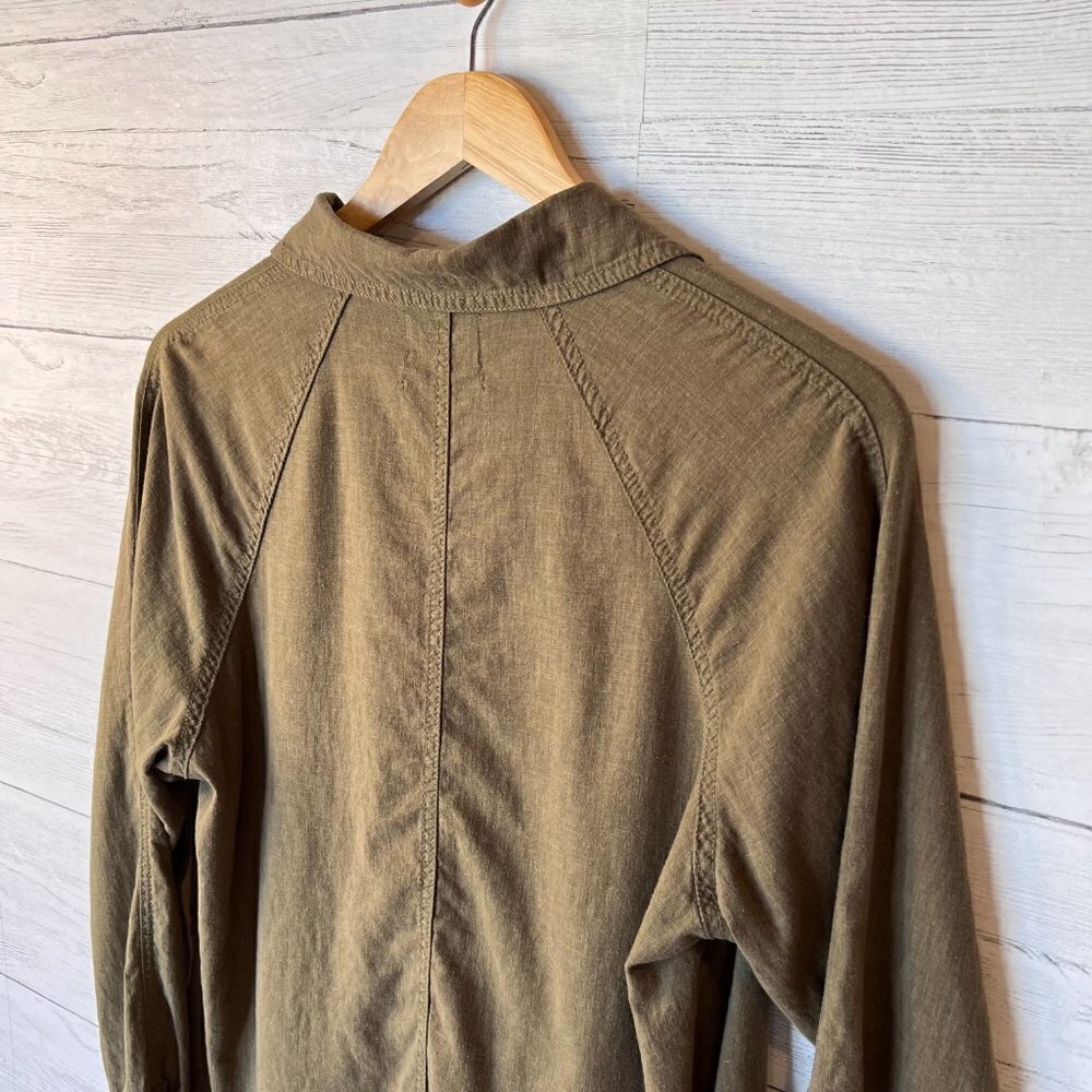 BDG Urban Outfitters Jacket Womens SZ S/P Khaki Olive Green Linen Blend Military - Picture 13 of 14